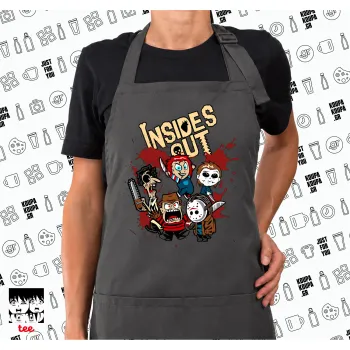 Halloween Inside out, Ποδιά μακριά Σεφ ολόσωμη με τσέπες GREY (ΕΝΗΛΙΚΩΝ)