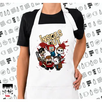 Halloween Inside out, Ποδιά μακριά Σεφ ολόσωμη με τσέπες white (ΕΝΗΛΙΚΩΝ)