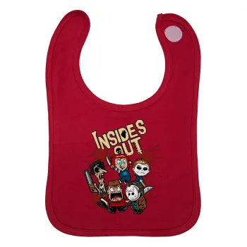 Halloween Inside out, Σαλιάρα με Σκρατς Κόκκινη 100% Organic Cotton (0-18 months)