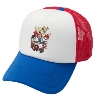 Halloween Inside out, Καπέλο Ενηλίκων Soft Trucker με Δίχτυ Red/Blue/White (POLYESTER, ΕΝΗΛΙΚΩΝ, UNISEX, ONE SIZE)