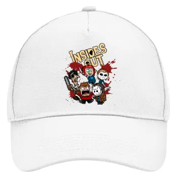Halloween Inside out, Καπέλο Ενηλίκων Baseball, Drill, Λευκό (100% ΒΑΜΒΑΚΕΡΟ, ΕΝΗΛΙΚΩΝ, UNISEX, ONE SIZE)