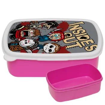 Halloween Inside out, ΡΟΖ παιδικό δοχείο φαγητού (lunchbox) πλαστικό (BPA-FREE) Lunch Βox M18 x Π13 x Υ6cm