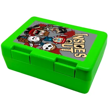 Halloween Inside out, Παιδικό δοχείο κολατσιού ΠΡΑΣΙΝΟ 185x128x65mm (BPA free πλαστικό)