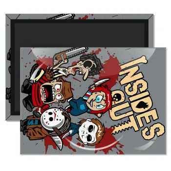 Halloween Inside out, Ορθογώνιο μαγνητάκι ψυγείου διάστασης 9x6cm