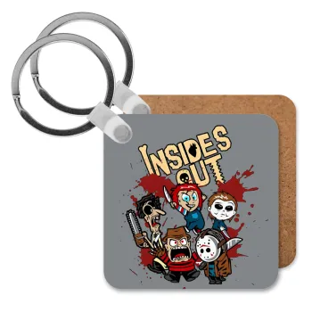 Halloween Inside out, Μπρελόκ Ξύλινο τετράγωνο MDF