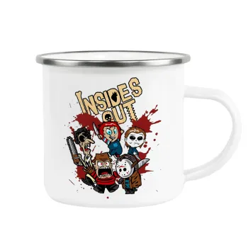 Halloween Inside out, Metallic enamel cup white 360ml