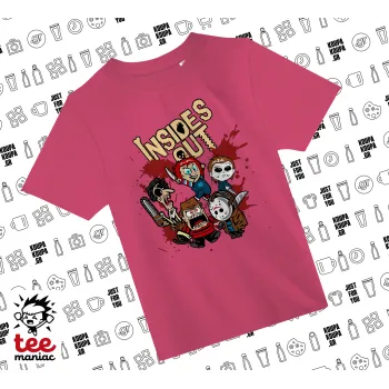 Halloween Inside out, ΡΟΖ παιδικό T-Shirt από 100% βαμβάκι, για κάθε μέρα. Vegan & OEKO-TEX πιστοποιημένο.