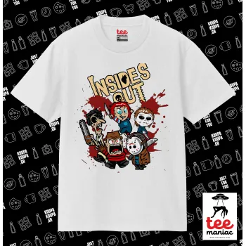 Halloween Inside out, Κλασικό T-Shirt, διπλής ραφής, χωρίς πλευρικές ραφές ΛΕΥΚΟ από 100% βαμβάκι. Vegan & OEKO-TEX πιστοποιημένο.