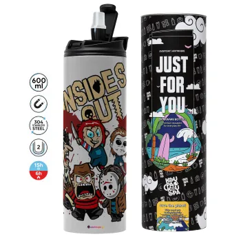 Halloween Inside out, Tumbler stainless steel GREY 600ml