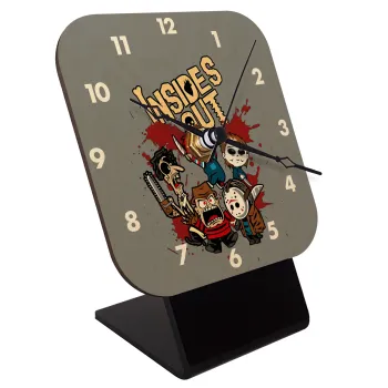 Halloween Inside out, Επιτραπέζιο ρολόι σε φυσικό ξύλο (10cm)