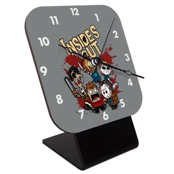 Halloween Inside out, Quartz Wooden table clock with hands (10cm)