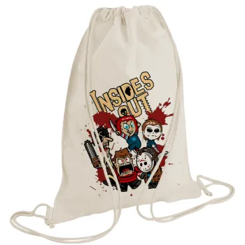 Halloween Inside out, Backpack bag GYMBAG natural (28x40cm)
