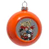 Orange Christmas tree ornament bauble 8cm