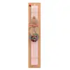 Easter Set, wooden keychain & scented flat Easter candle (30cm) (PINK)