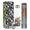 Easter candle, metallic white thermos bottle (500ml) & aromatic flat candle (30cm) (GRAY)
