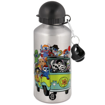 Stitch Halloween scooby car, Metallic water jug, Silver, aluminum 500ml