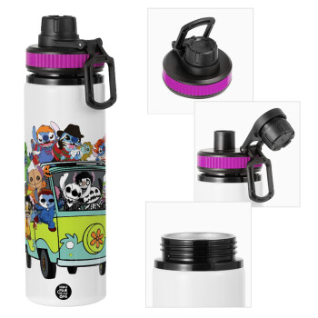 Stitch Halloween scooby car, Metallic water bottle with safety lid, 850ml aluminum