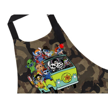 Stitch Halloween scooby car, Ποδιά Σεφ με τσέπες, Βαμβακερή, Camouflage (ΕΝΗΛΙΚΩΝ, 100% COTTON)