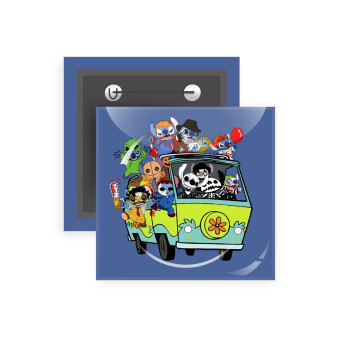 Stitch Halloween scooby car, Κονκάρδα παραμάνα τετράγωνη 5x5cm
