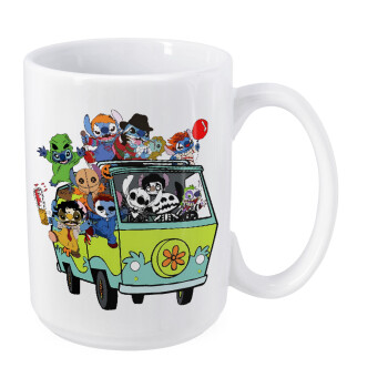 Stitch Halloween scooby car, Κούπα Mega, κεραμική, 450ml