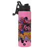 Metallic water bottle with safety lid, 850ml aluminum