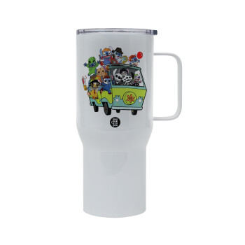 Stitch Halloween scooby car, Mega Stainless steel Tumbler with lid, double wall 750L