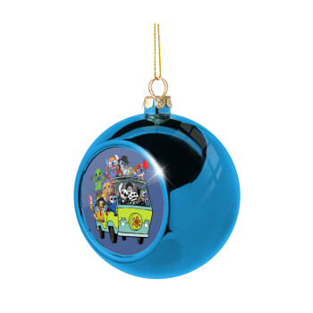 Stitch Halloween scooby car, Blue Christmas tree ball ornament 8cm