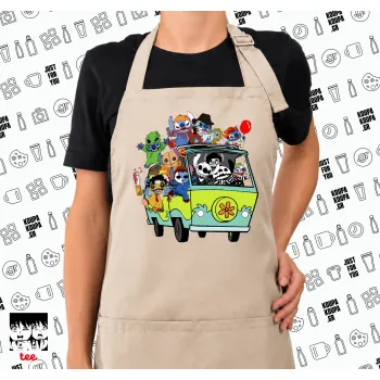 Stitch Halloween scooby car, Ποδιά μακριά Σεφ ολόσωμη με τσέπες SAND (ΕΝΗΛΙΚΩΝ)