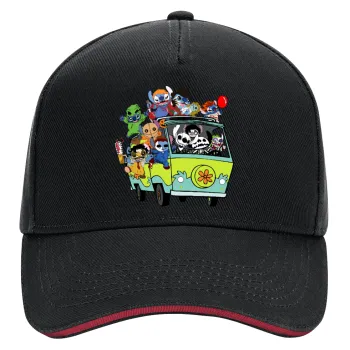 Stitch Halloween scooby car, DRILL Καπέλο Ενηλίκων Ultimate ΜΑΥΡΟ/ΚΟΚΚΙΝΟ, (100% ΒΑΜΒΑΚΕΡΟ, ΕΝΗΛΙΚΩΝ, UNISEX, ONE SIZE)