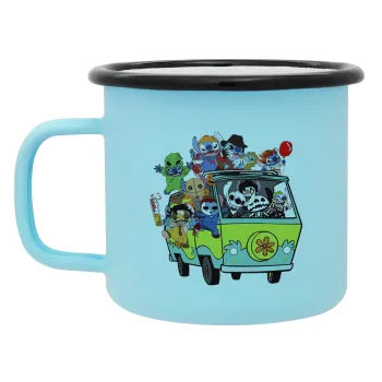 Stitch Halloween scooby car, Κούπα Μεταλλική εμαγιέ ΜΑΤ σιέλ 360ml