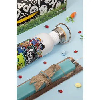 Stitch Halloween scooby car, Πασχαλινή Λαμπάδα με παγούρι μεταλλικό (620ml, stainless steel) & κερί αρωματικό πλακέ (30cm) (ΤΙΡΚΟΥΑΖ)