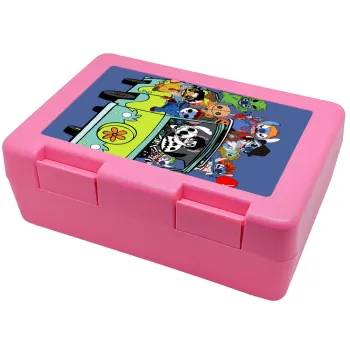 Stitch Halloween scooby car, Παιδικό δοχείο κολατσιού ΡΟΖ 185x128x65mm (BPA free πλαστικό)