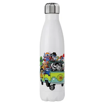 Stitch Halloween scooby car, Μεταλλικό παγούρι θερμός (Stainless steel), διπλού τοιχώματος, 750ml