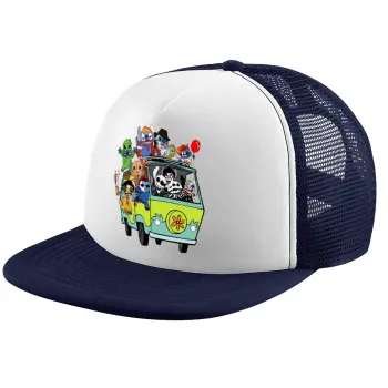 Stitch Halloween scooby car, Καπέλο Ενηλίκων Soft Trucker με Δίχτυ Dark Blue/White (POLYESTER, ΕΝΗΛΙΚΩΝ, UNISEX, ONE SIZE)