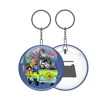 Stitch Halloween scooby car, Μπρελόκ μεταλλικό 5cm με ανοιχτήρι