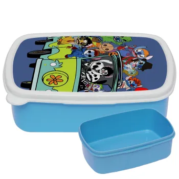 Stitch Halloween scooby car, ΜΠΛΕ παιδικό δοχείο φαγητού (lunchbox) πλαστικό (BPA-FREE) Lunch Βox M18 x Π13 x Υ6cm
