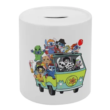 Stitch Halloween scooby car, Κουμπαράς πορσελάνης με τάπα