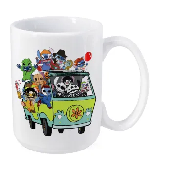 Stitch Halloween scooby car, Κούπα Mega, κεραμική, 450ml