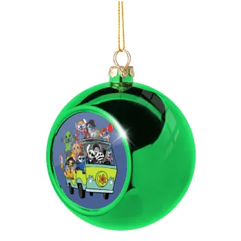 Stitch Halloween scooby car, Green Christmas tree ornament ball 8cm