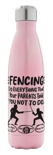 Fencing — Metal mug thermos Pink Iridiscent (Stainless steel), double wall, 500ml