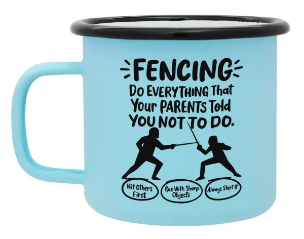 Fencing — Κούπα Μεταλλική εμαγιέ ΜΑΤ σιέλ 360ml