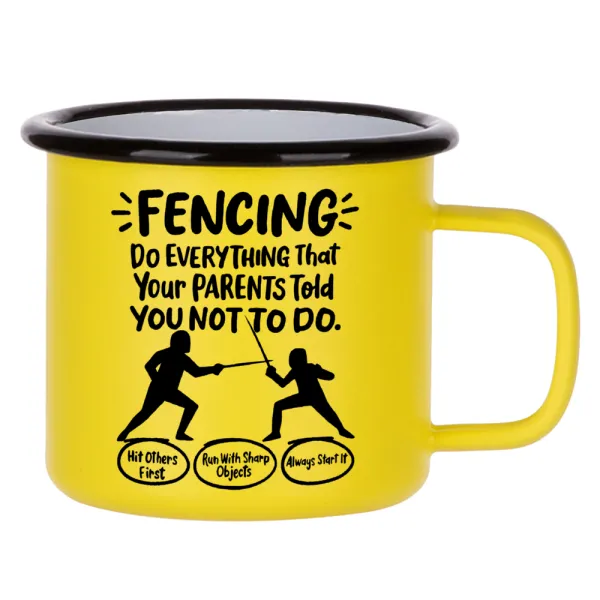 Fencing — Κούπα Μεταλλική εμαγιέ ΜΑΤ Κίτρινη 360ml