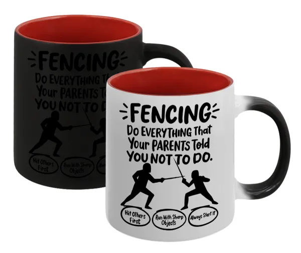 Fencing — Κούπα Μαγική εσωτερικό κόκκινο, κεραμική, 330ml που αλλάζει χρώμα με το ζεστό ρόφημα