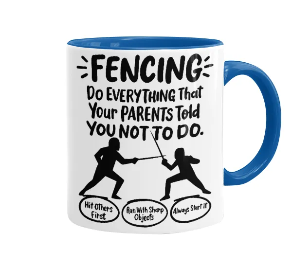 Fencing — Κούπα χρωματιστή μπλε, κεραμική, 330ml