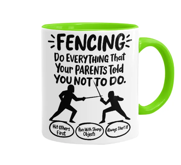Fencing — Κούπα χρωματιστή βεραμάν, κεραμική, 330ml
