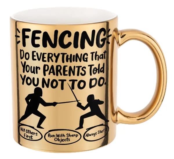 Fencing — Κούπα κεραμική, χρυσή καθρέπτης, 330ml