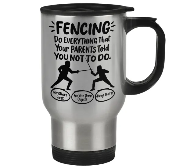 Fencing — Κούπα ταξιδιού ανοξείδωτη με καπάκι, διπλού τοιχώματος (θερμό) 450ml
