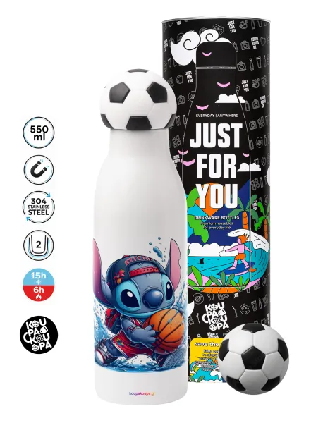 Stitch Basketball — Soccer Metal mug thermos, double wall, 550ml