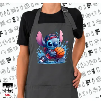 Stitch Basketball, Ποδιά μακριά Σεφ ολόσωμη με τσέπες GREY (ΕΝΗΛΙΚΩΝ)