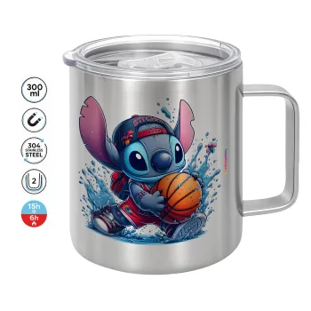Stitch Basketball, Mug Stainless steel double wall 300ml